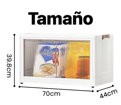 Kit Cajas Organizadoras Apilables con Ruedas y Puerta Frontal